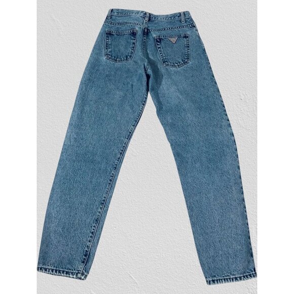 Vintage Guess Ladies Blue Denim High Waisted Jeans Size 26 Classic Fit Logo - Picture 9 of 10